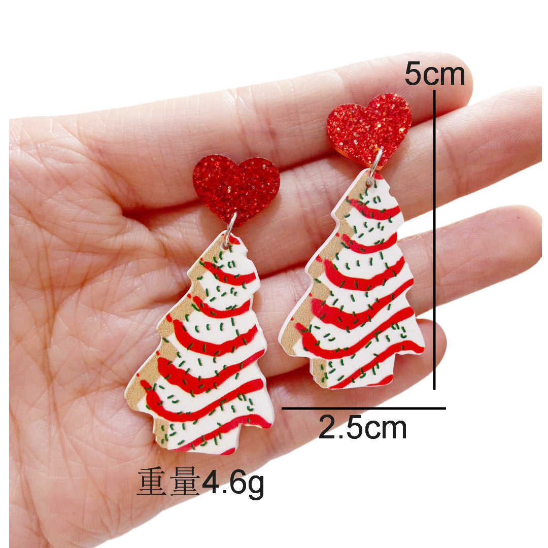 Wholesale Christmas Tree Rainbow Koala Dinosaur Cactus Acrylic Earrings